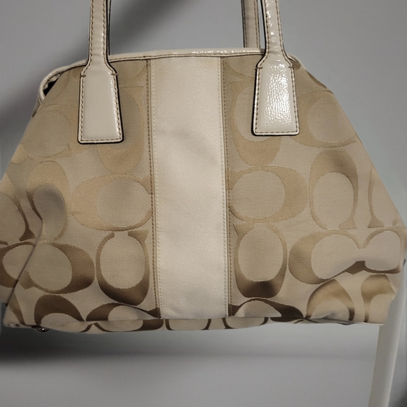 Coach Signature Stripe Framed Carryall. - Picture 2 of 8